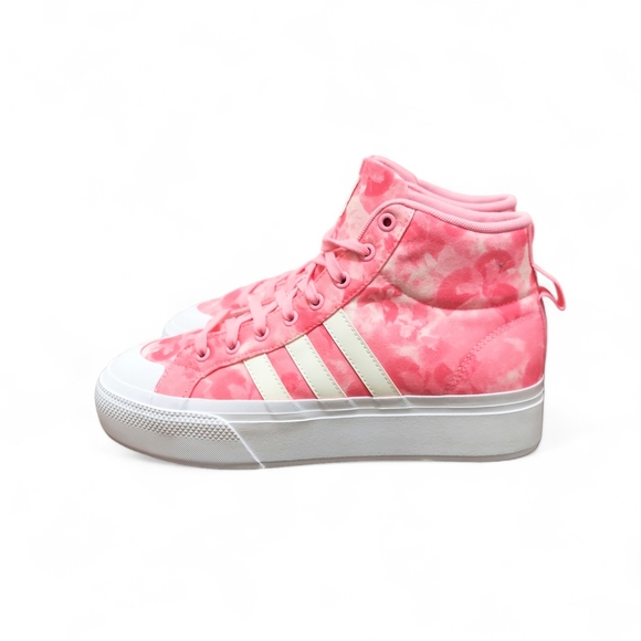 Adidas Bravada 2.0 Mid Platform Pink White Sneakers -Women's Size 9.5 New In Box - Picture 3 of 9